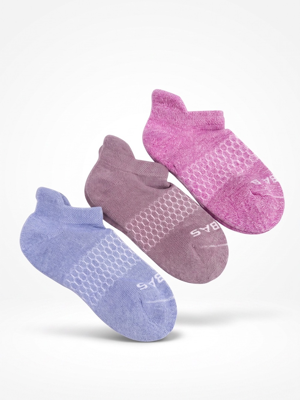 New Bombas Bombas Marled Ankle Socks Mauve Blue Pink size Small
